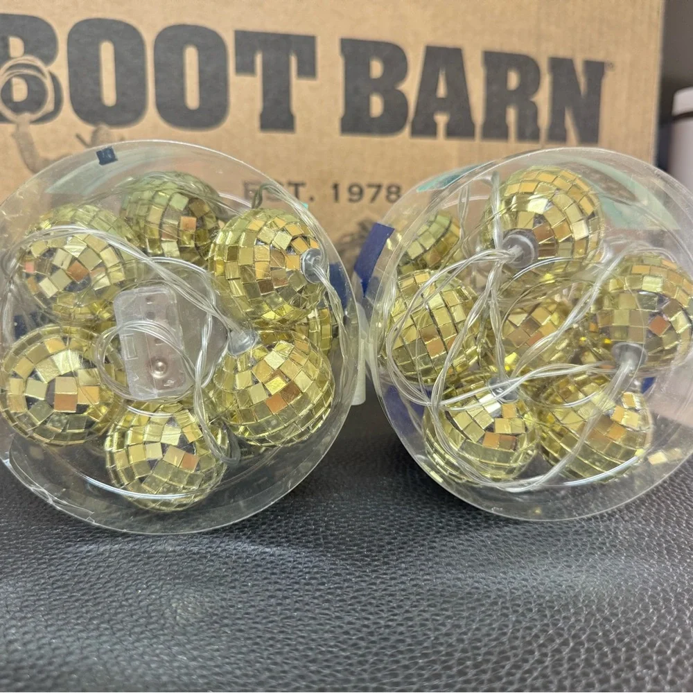 Christmas Lights Gold Light Up Disco Ball String Lights